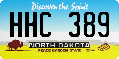 ND license plate HHC389