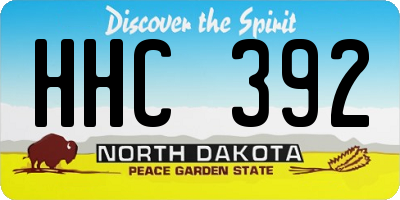 ND license plate HHC392