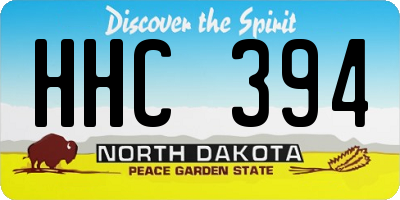 ND license plate HHC394