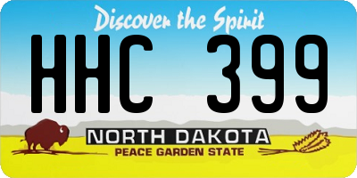 ND license plate HHC399