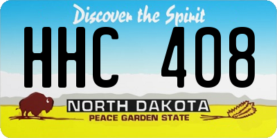 ND license plate HHC408