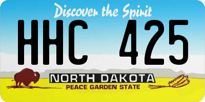 ND license plate HHC425