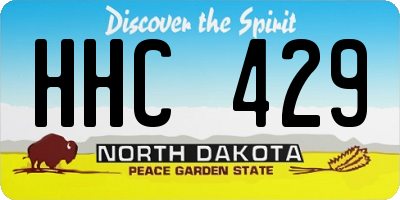ND license plate HHC429