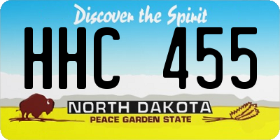 ND license plate HHC455