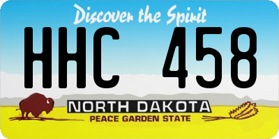 ND license plate HHC458