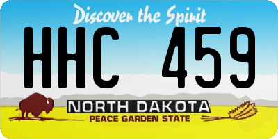 ND license plate HHC459