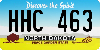 ND license plate HHC463