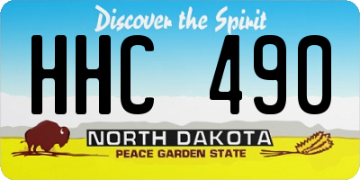 ND license plate HHC490