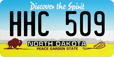 ND license plate HHC509