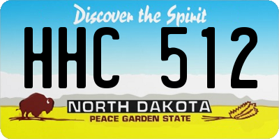 ND license plate HHC512