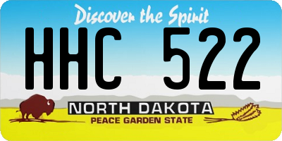 ND license plate HHC522