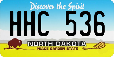 ND license plate HHC536