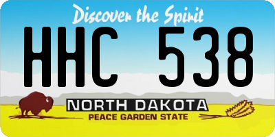 ND license plate HHC538