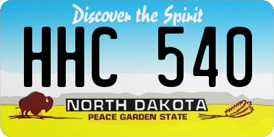 ND license plate HHC540