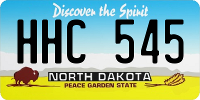 ND license plate HHC545