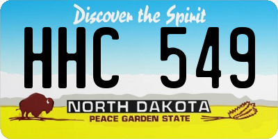 ND license plate HHC549