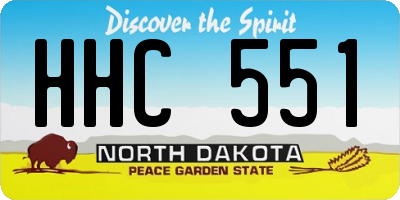 ND license plate HHC551