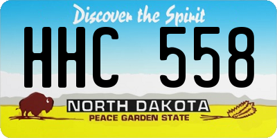 ND license plate HHC558