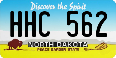 ND license plate HHC562