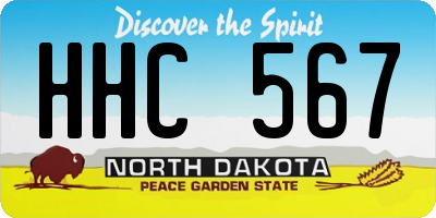 ND license plate HHC567