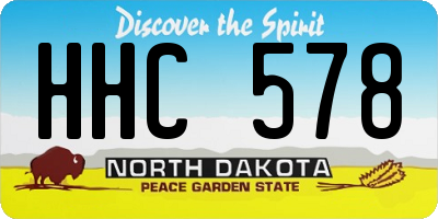 ND license plate HHC578