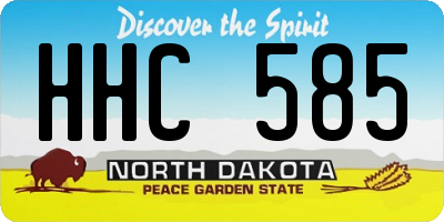 ND license plate HHC585