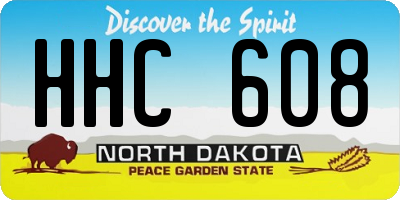 ND license plate HHC608