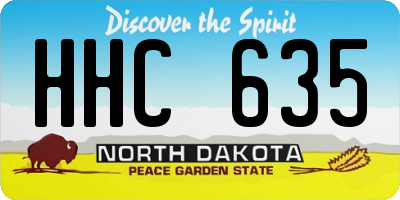 ND license plate HHC635