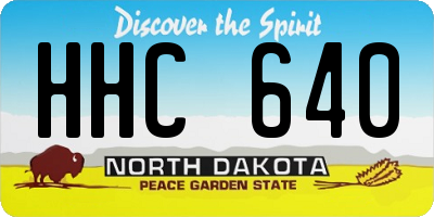 ND license plate HHC640