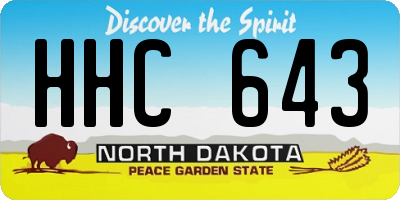 ND license plate HHC643