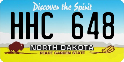 ND license plate HHC648