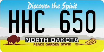 ND license plate HHC650