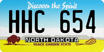 ND license plate HHC654