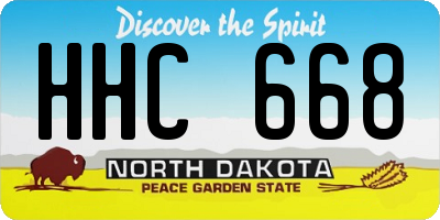 ND license plate HHC668
