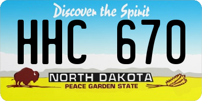ND license plate HHC670