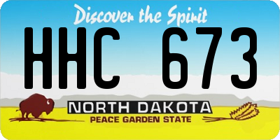 ND license plate HHC673