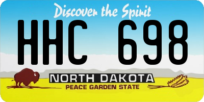 ND license plate HHC698