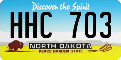ND license plate HHC703