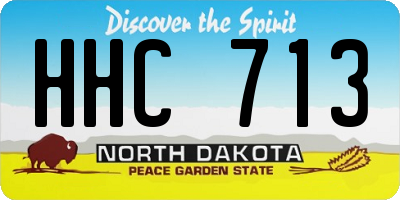 ND license plate HHC713