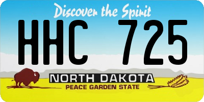ND license plate HHC725