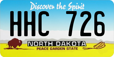 ND license plate HHC726
