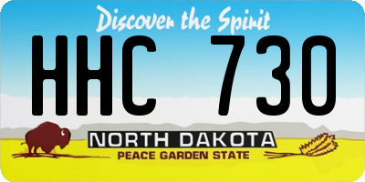 ND license plate HHC730