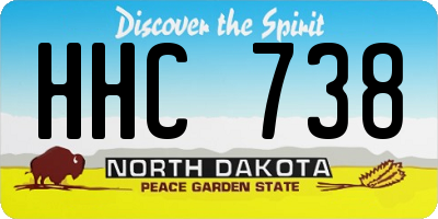 ND license plate HHC738