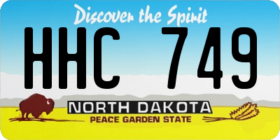 ND license plate HHC749