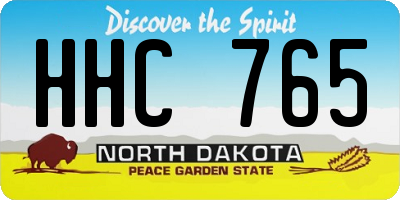 ND license plate HHC765