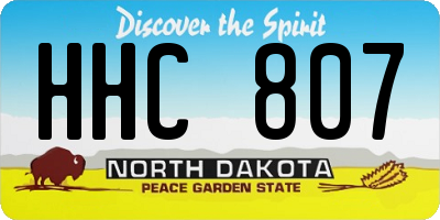 ND license plate HHC807