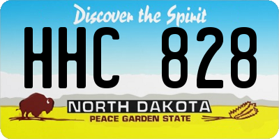 ND license plate HHC828