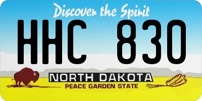 ND license plate HHC830