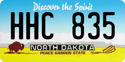 ND license plate HHC835