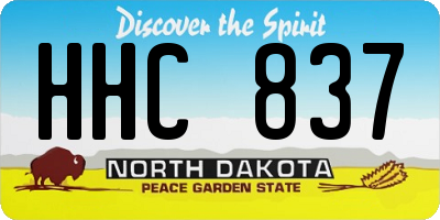ND license plate HHC837